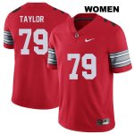 Women's NCAA Ohio State Buckeyes Brady Taylor #79 College Stitched 2018 Spring Game Authentic Nike Red Football Jersey VU20F73MM